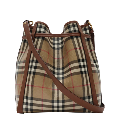 Mini Check Mini Canvas Bucket Bag - Archive Beige - Image 4