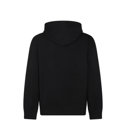Black Front Pouch Pocket Adjustable Drawstring Hood Ribbed Cuffs Logo Patch Detailing - Image 3