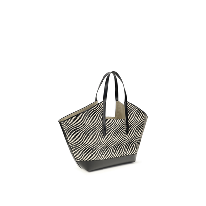 Raffia Effect Fabric Tote Bag - Image 3