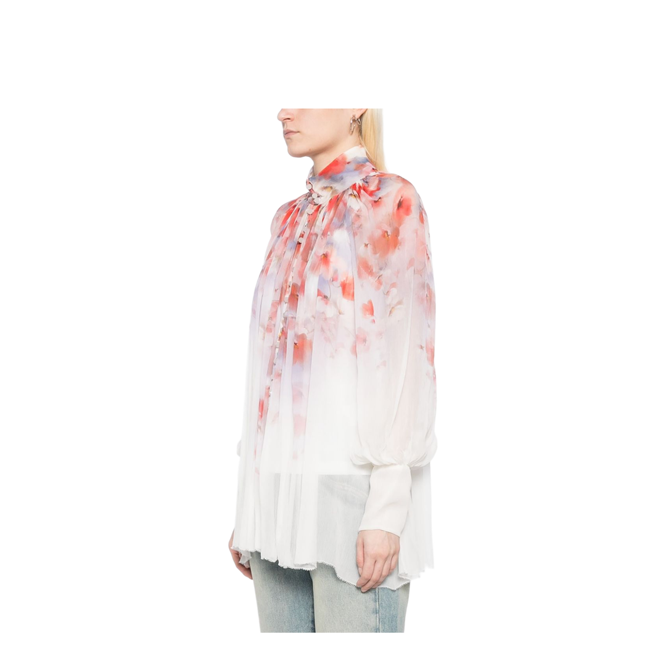 Crush Blouse With Floral Print - Image 3