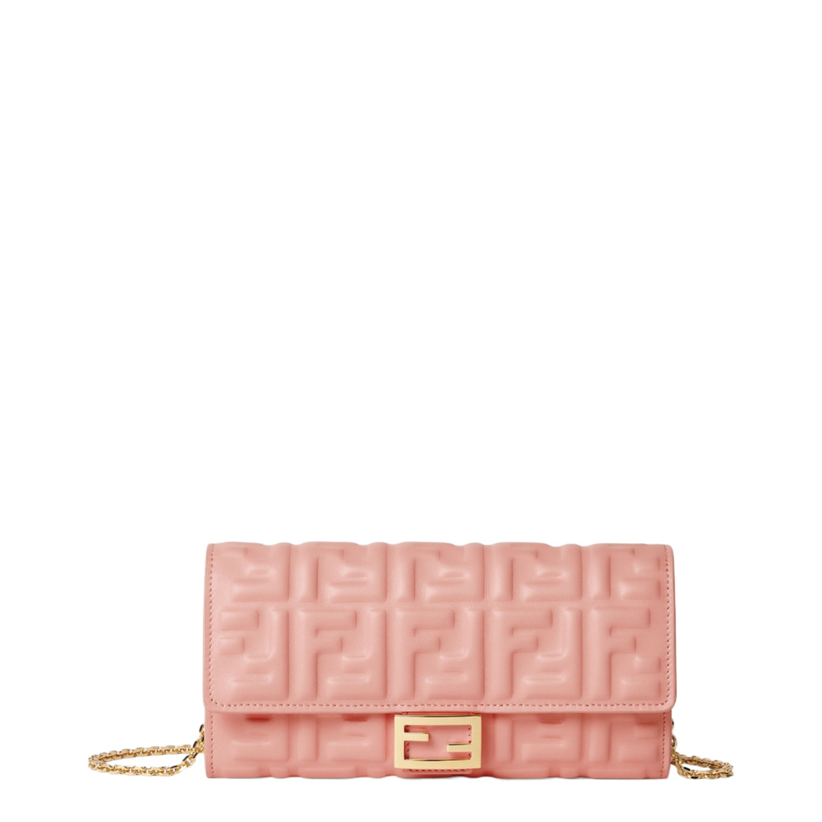 Continental Wallet with Chain in Pink Leather - Image 1