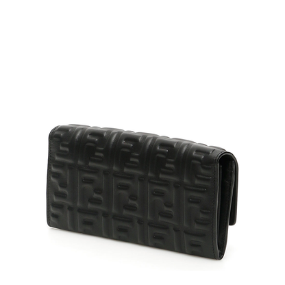 Fendi Baguette Wallet With Thin Chain Crossbody Strap - Image 4