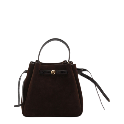 Romy Suede Bucket Bag - Dark Cocoa - Image 8