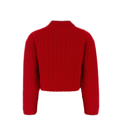 Red Wool Blend Cardigan - Image 2