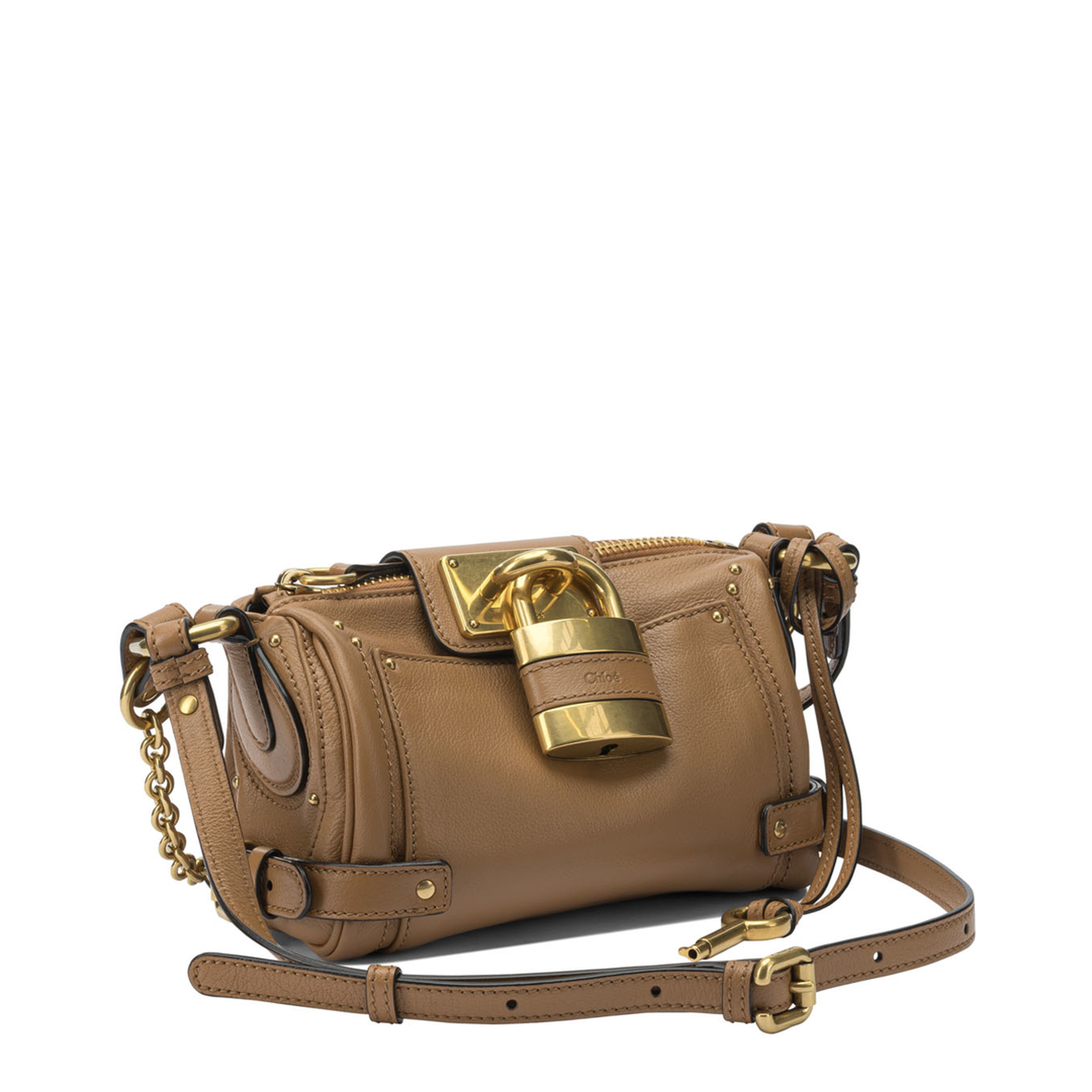 Paddington Small Grained Buffalo Leather Chain Bag - Mustang Brown - Image 2