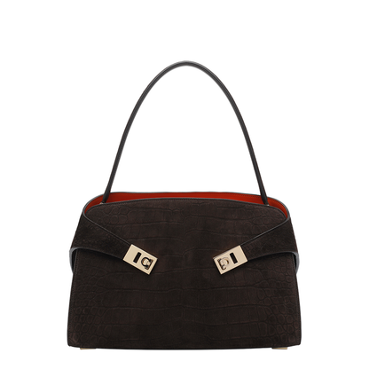Croc Hug Soft Suede Shoulder Bag - Testa di Moro - Image 1