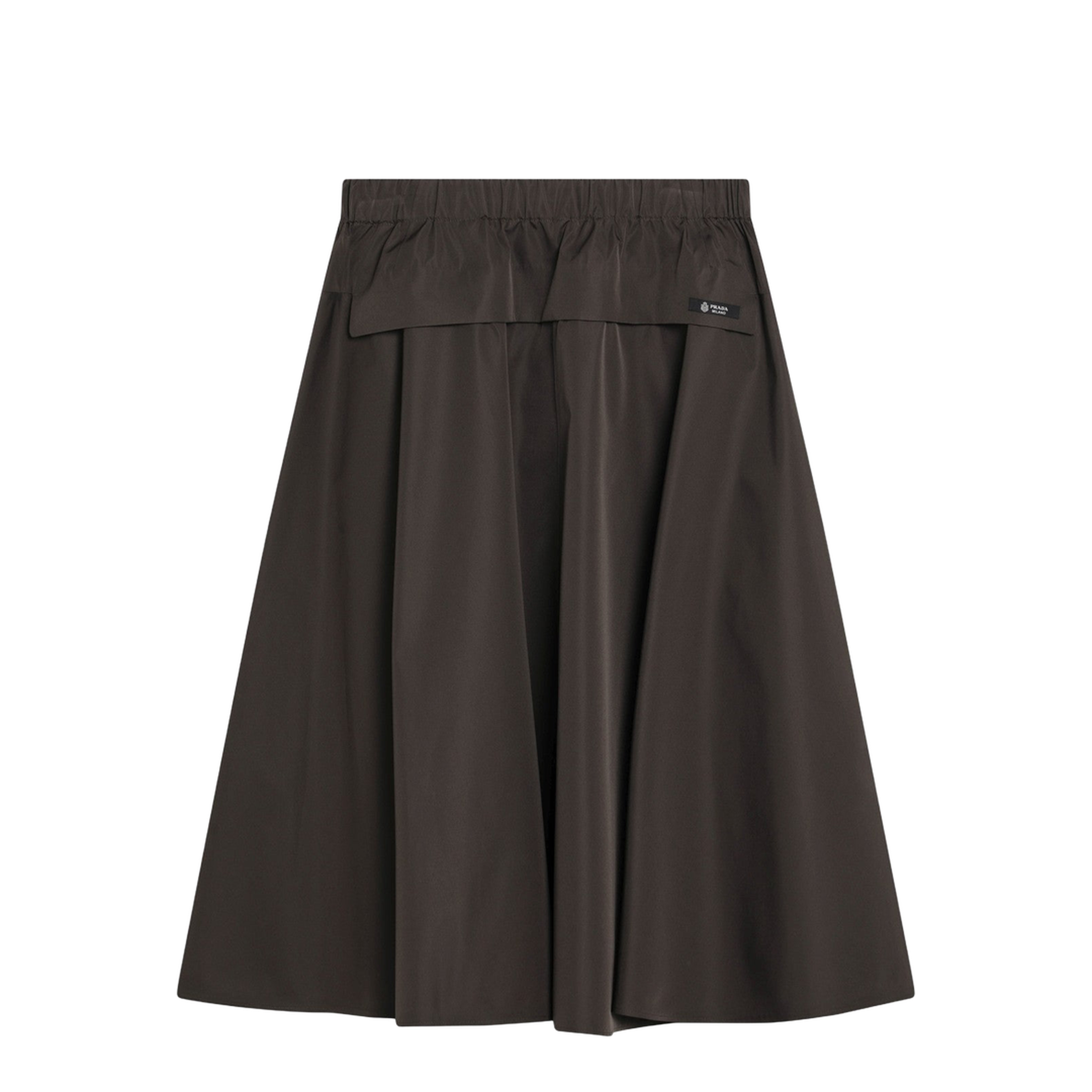 Wide Camouflage Green Skirt in Technical Canvas - Image 2
