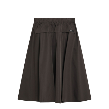 Wide Camouflage Green Skirt in Technical Canvas - Image 2