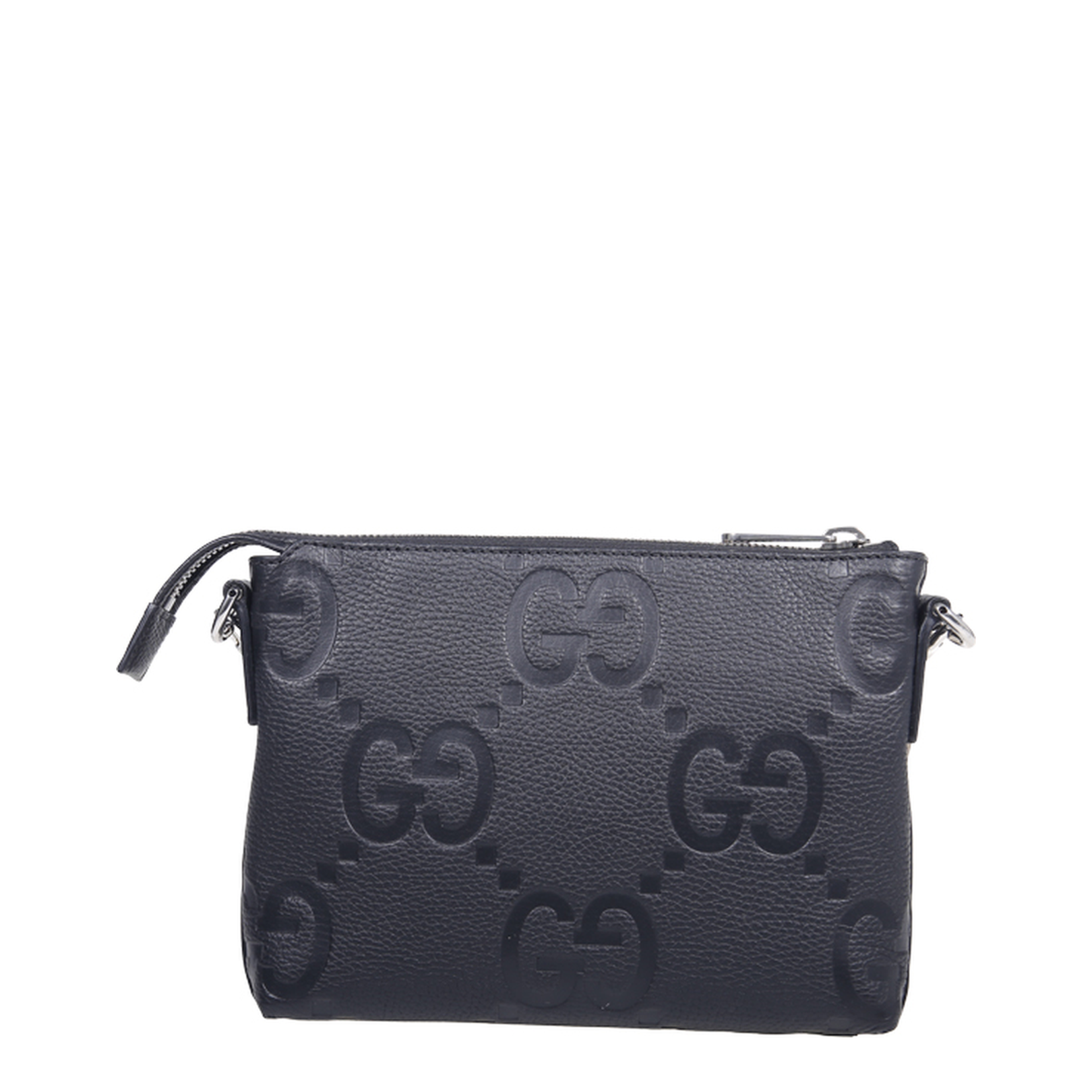 GG Jumbo Small Leather Crossbody Bag - Gray - Image 3