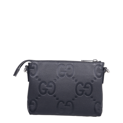 GG Jumbo Small Leather Crossbody Bag - Gray - Image 3