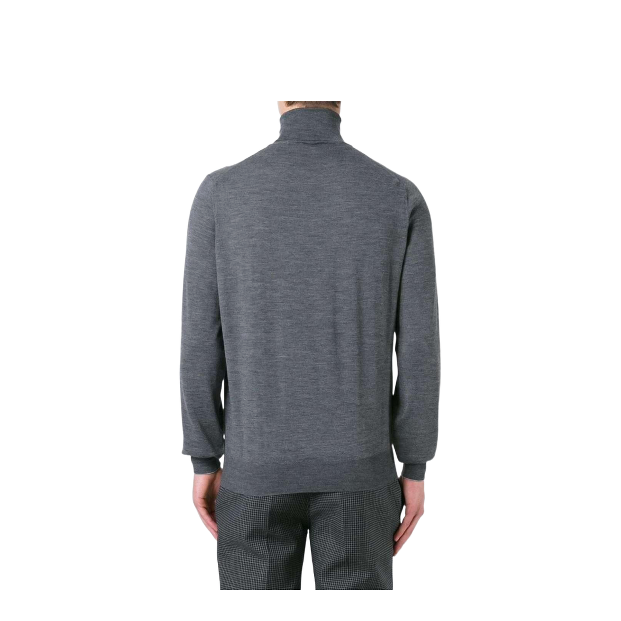 Wool Turtle-Neck Sweater - Grey - Image 4