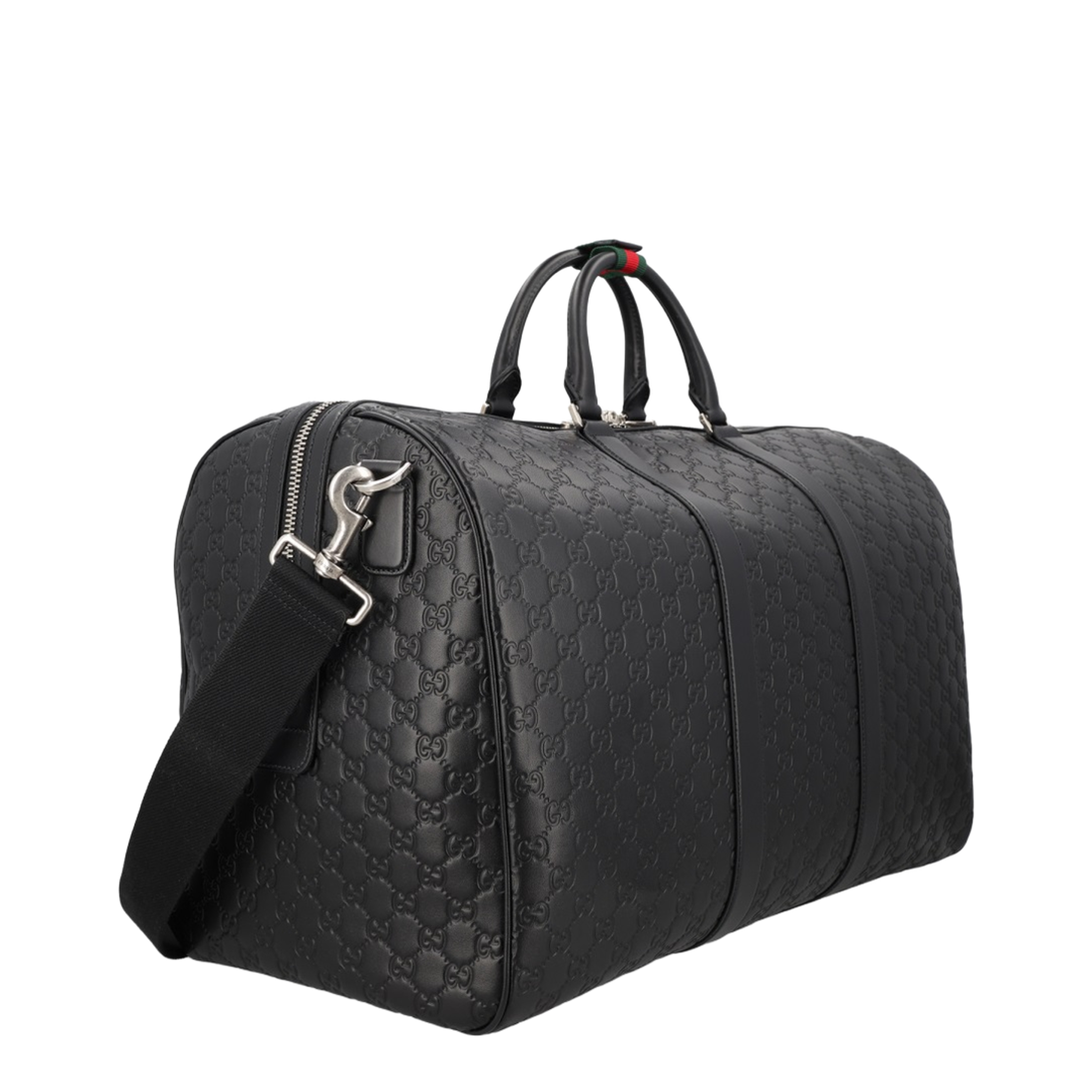 Large Duffle Bag in Black Leather - Image 2