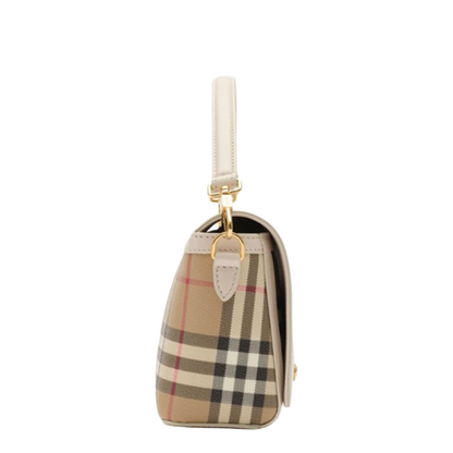 Note Coated Textile Top Handle Bag - Vintage Check/Soap Beige - Image 2