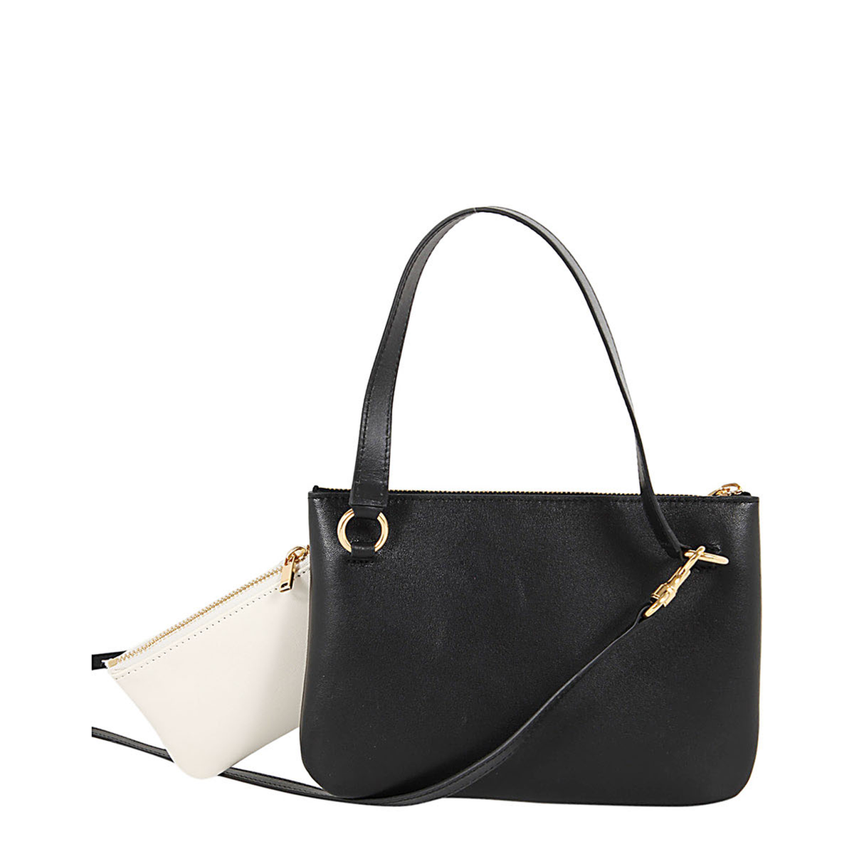 Nappa Leather Logo Print Shoulder Bags - Black - Image 2