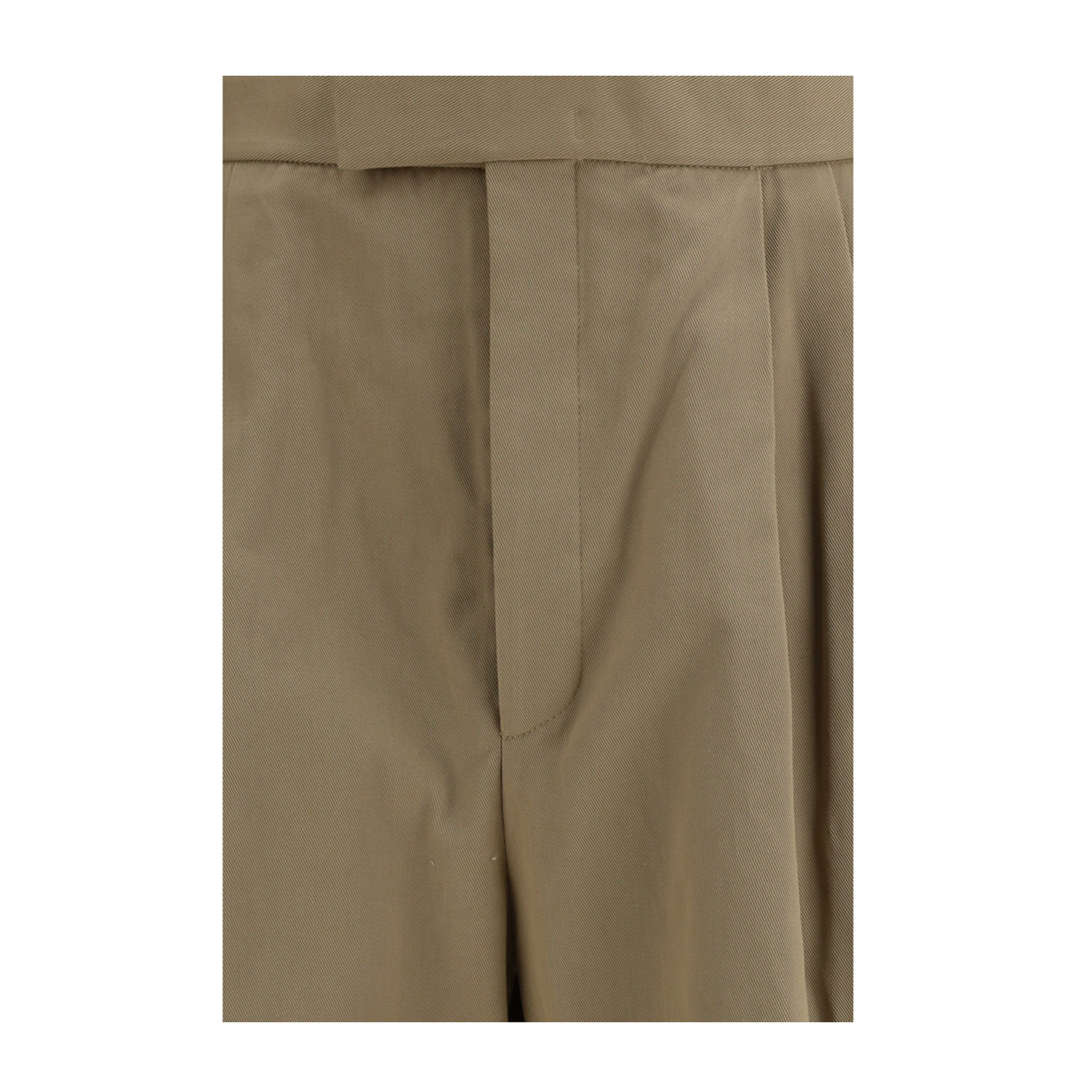Cotton Gabardine Pants with Double Pleats - Image 3