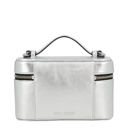 Scene Smooth Metallic Leather Vanity Bag - Silver - Image 2