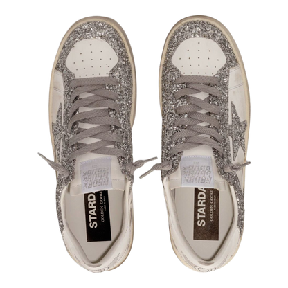 Stardan Sneakers in White and Silver Glitter - Image 2