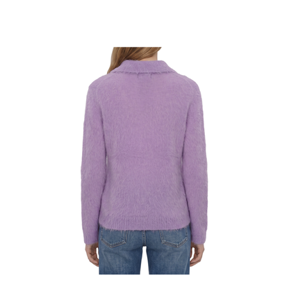 Dreamy Lavander Polo-Style Pullover - Image 2