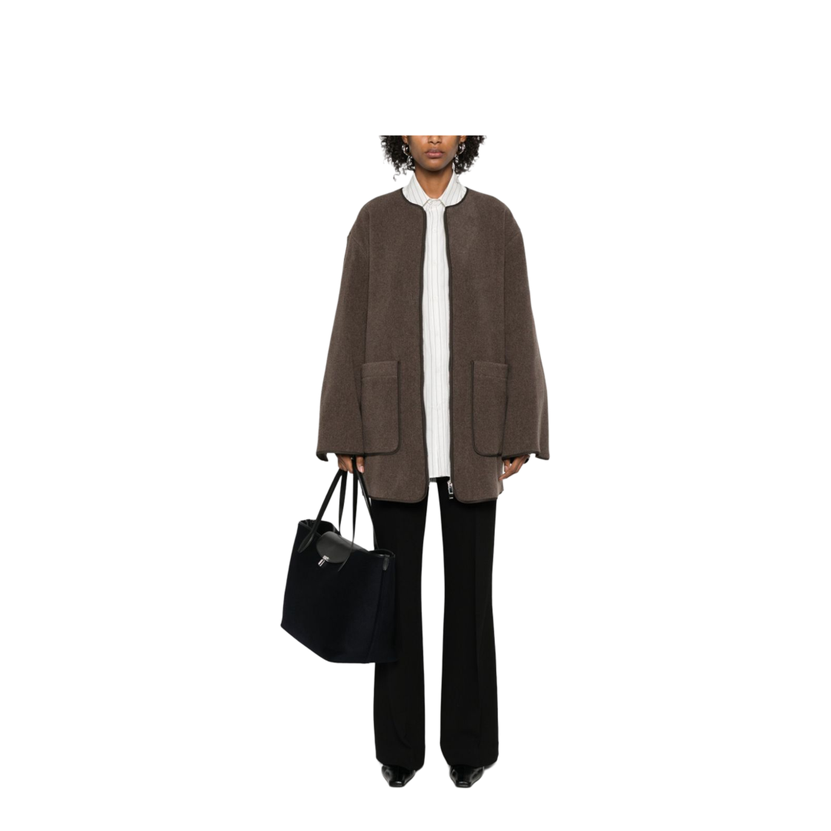 Wool Zipped Jacket Brown - Image 2