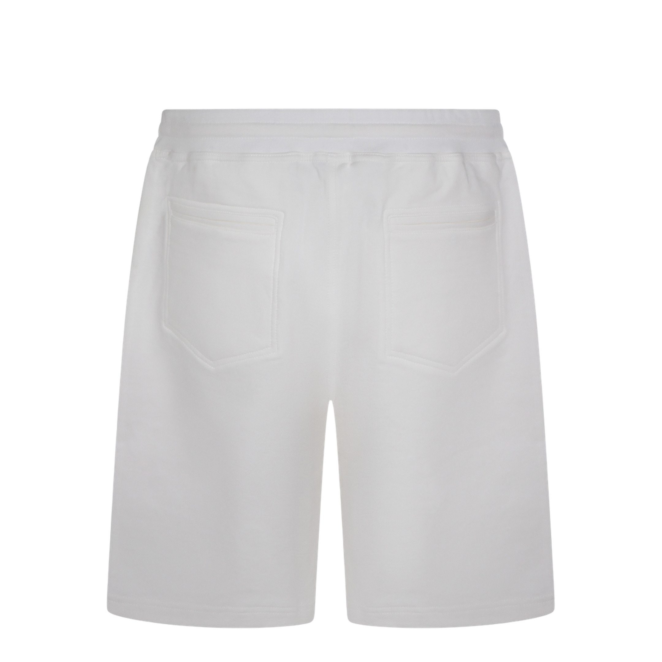 Techno Cotton Fleece Bermuda Shorts White - Image 4