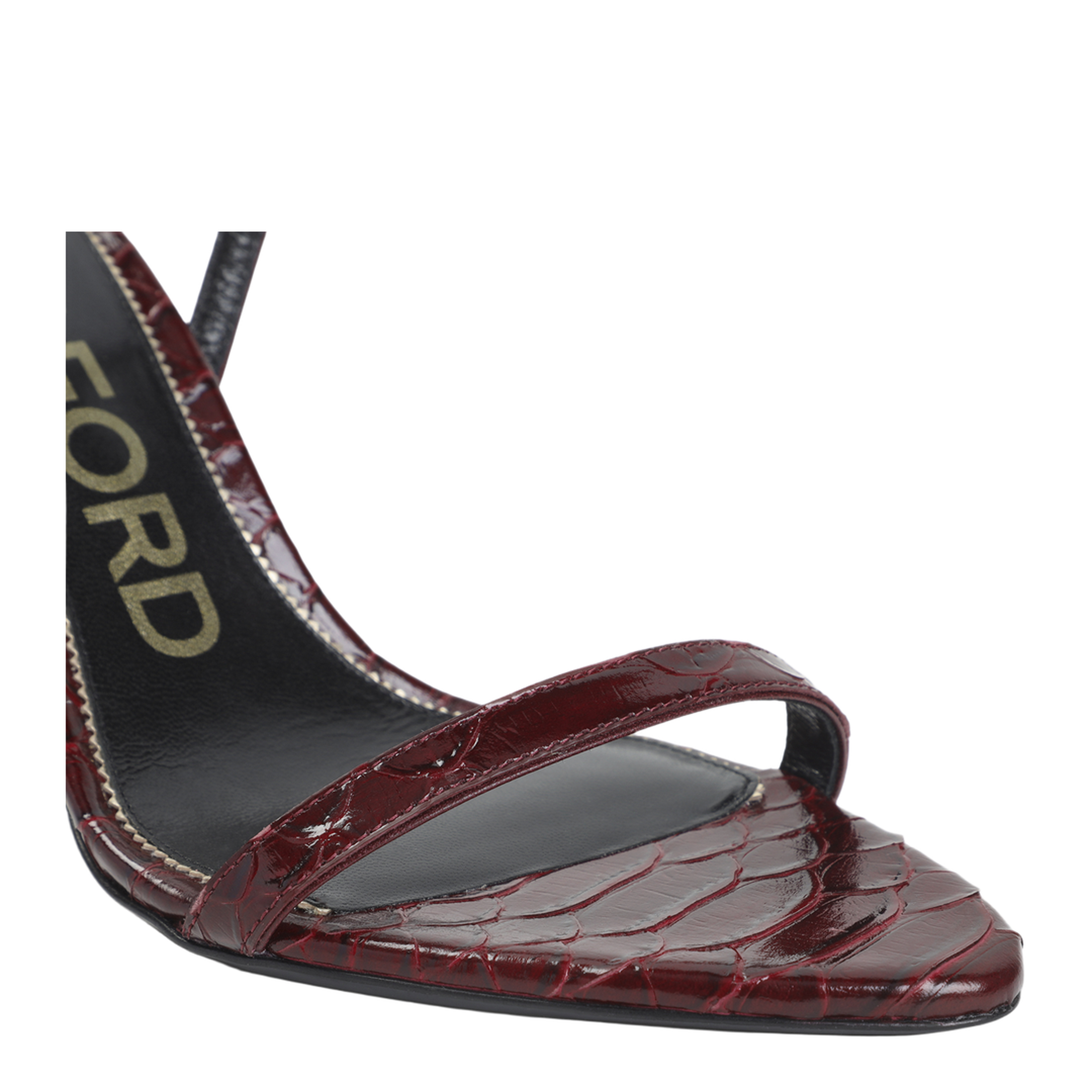 Semi Shiny Printed Python Sandals - Image 12