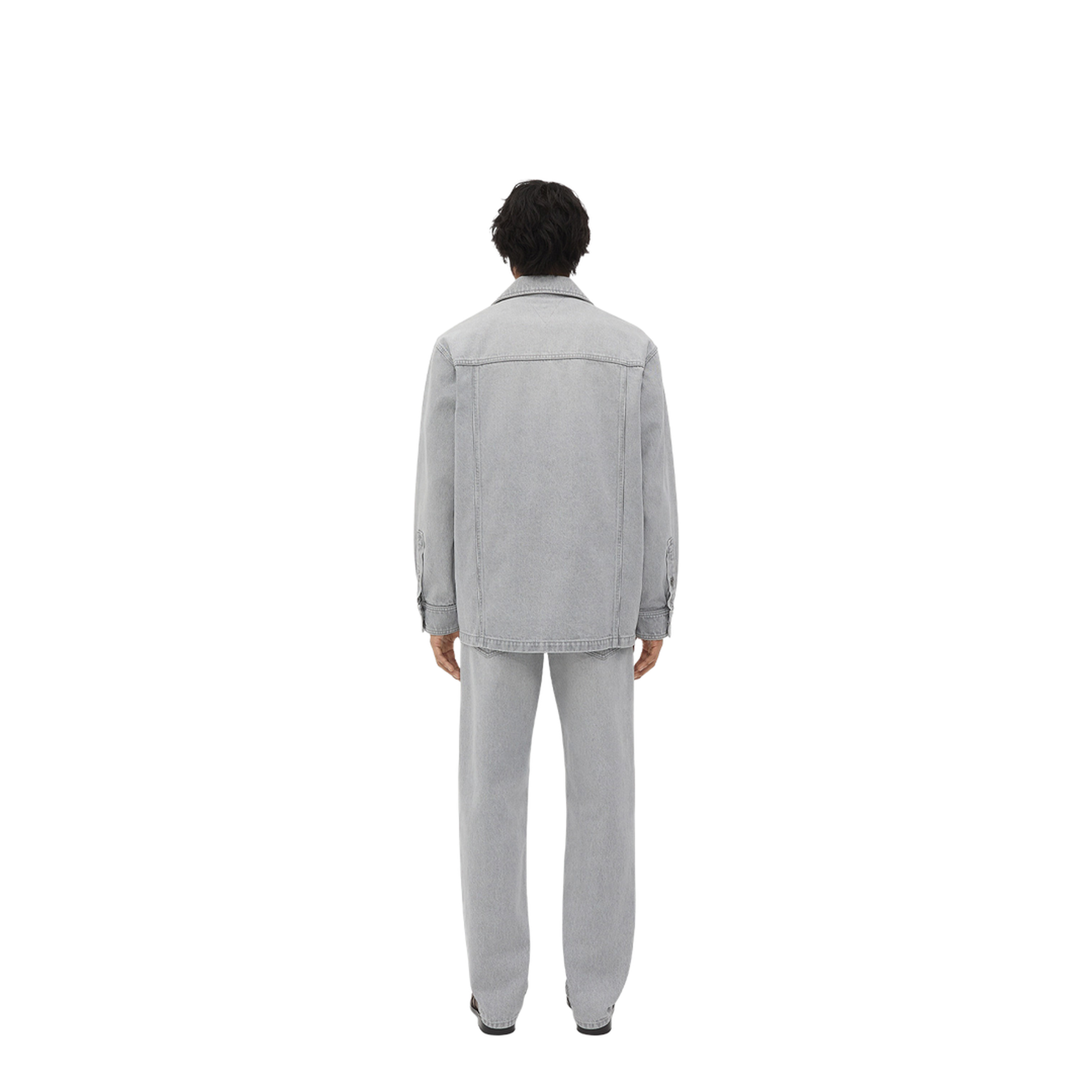 Light Grey Washed Denim Shirt - Image 3