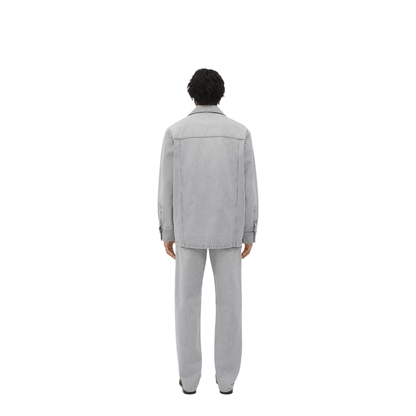 Light Grey Washed Denim Shirt - Image 3