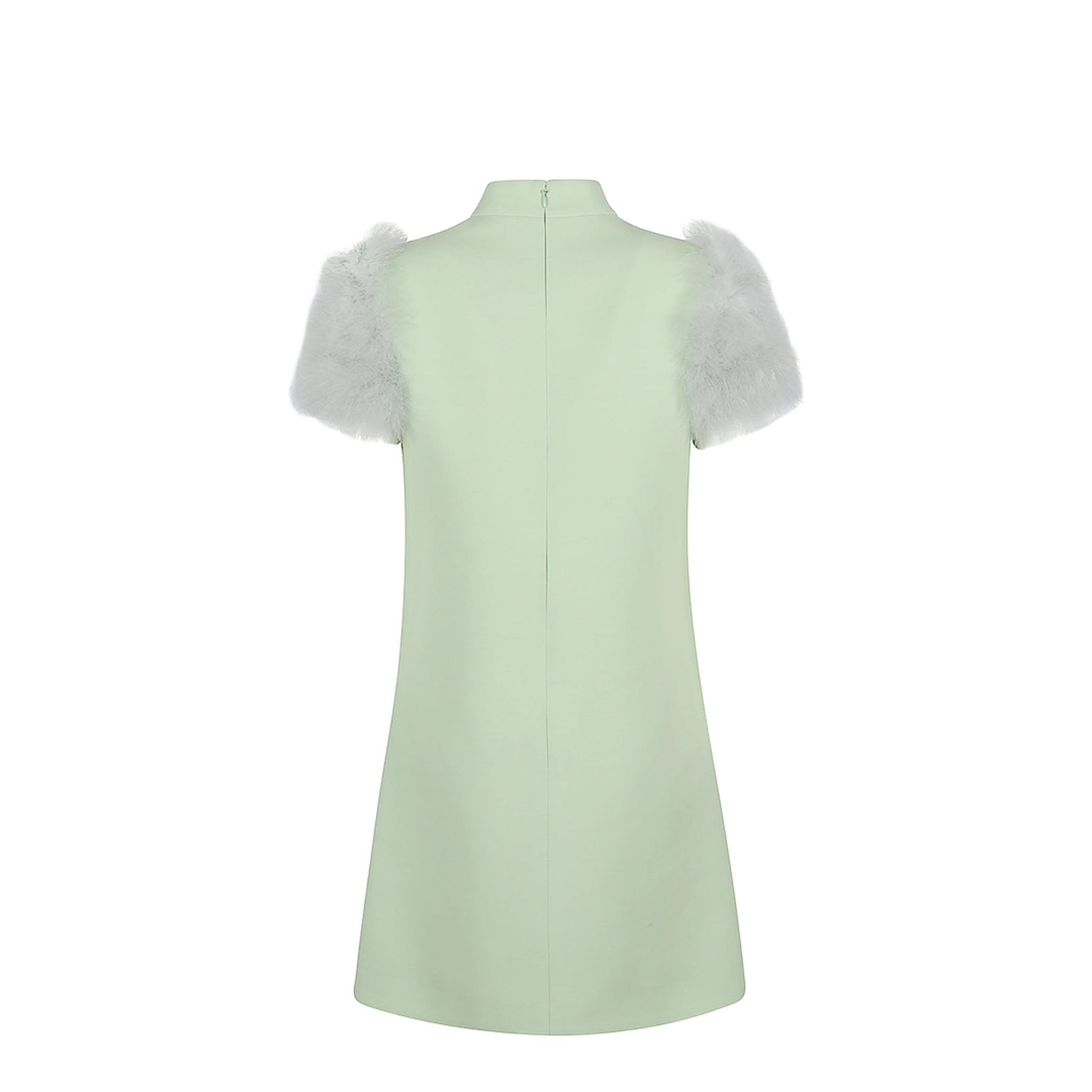 Feathered Wool And Silk Dress - Image 2