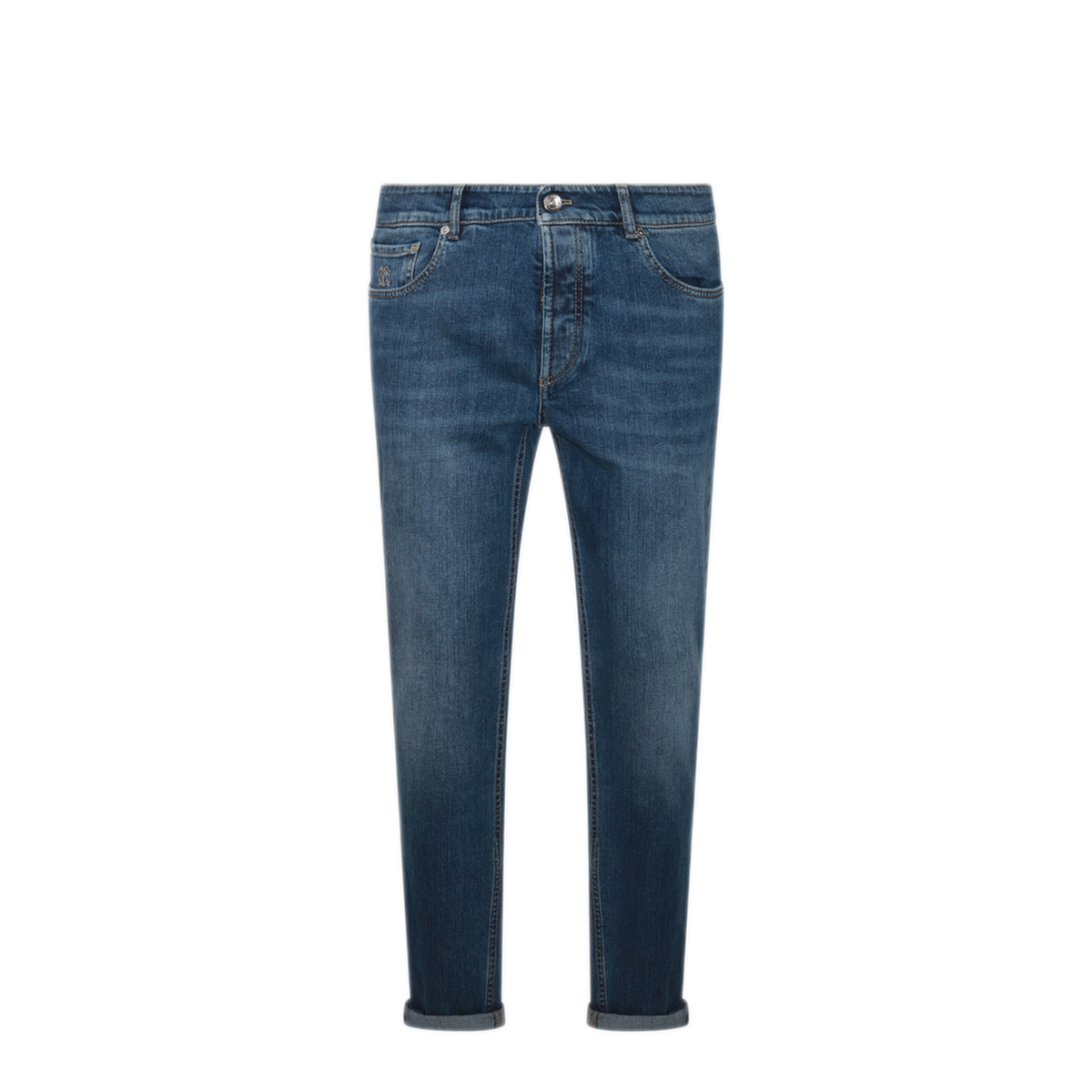 Logo Embroidery Stretch Jeans - Image 2