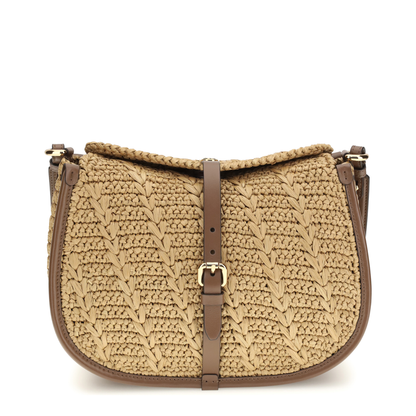 Raffia Crochet Pony Shoulder Bag - Image 1