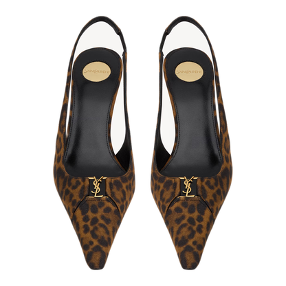Slingback Pumps in Leopard Grosgrain - Image 2
