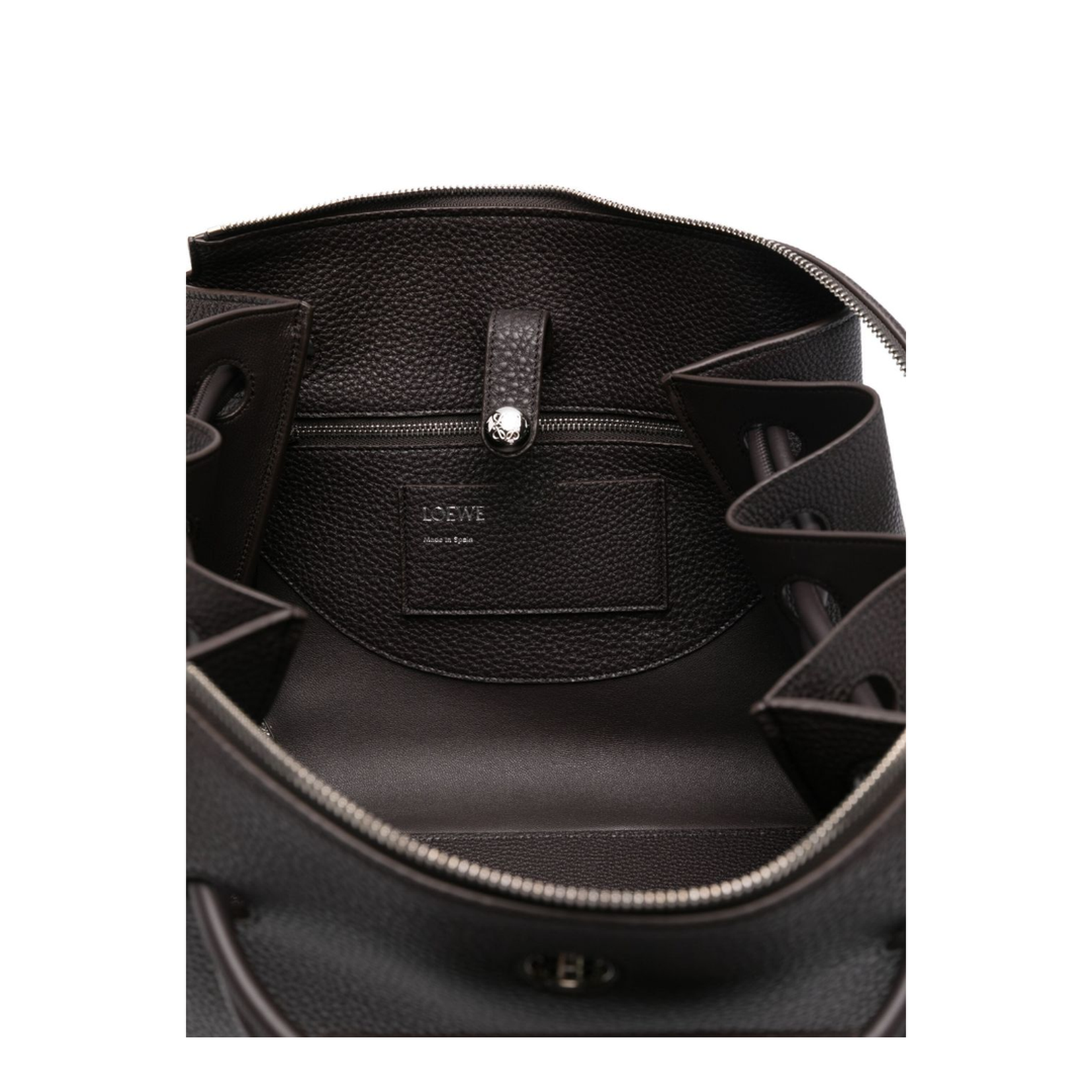 Madrid Medium Leather Handbag Dark Ebony - Image 3