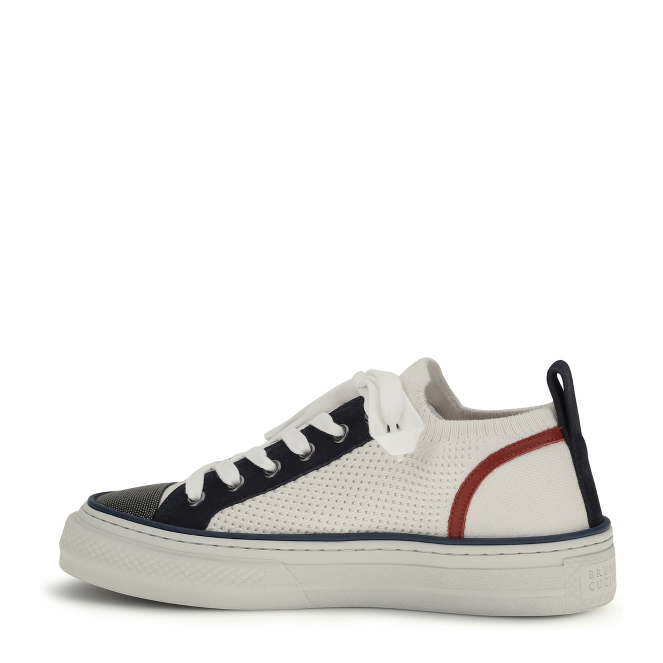 Cotton Knit and Suede Sneakers with Precious Toe - Image 3