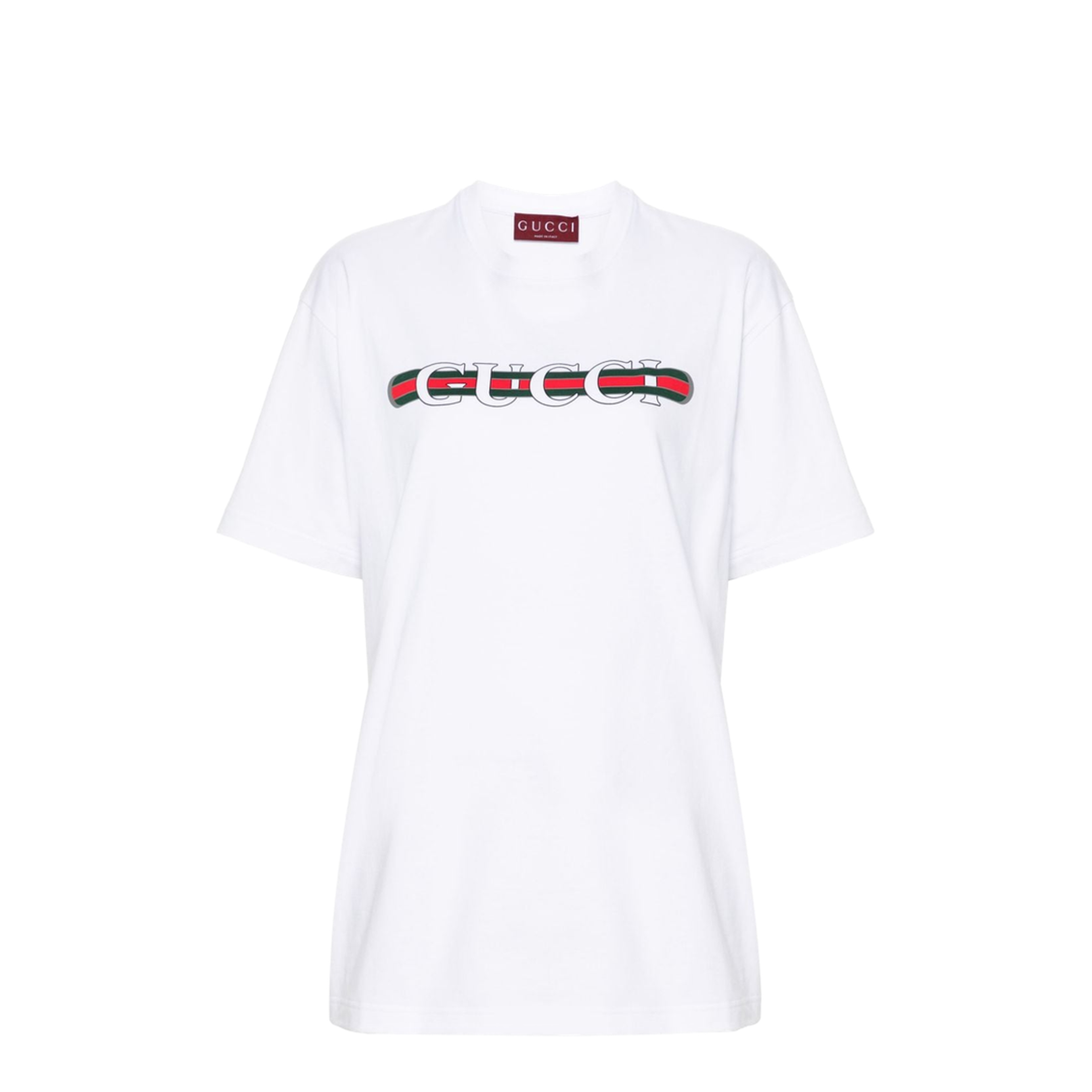 Printed Cotton Jersey T-Shirt in White - Image 1