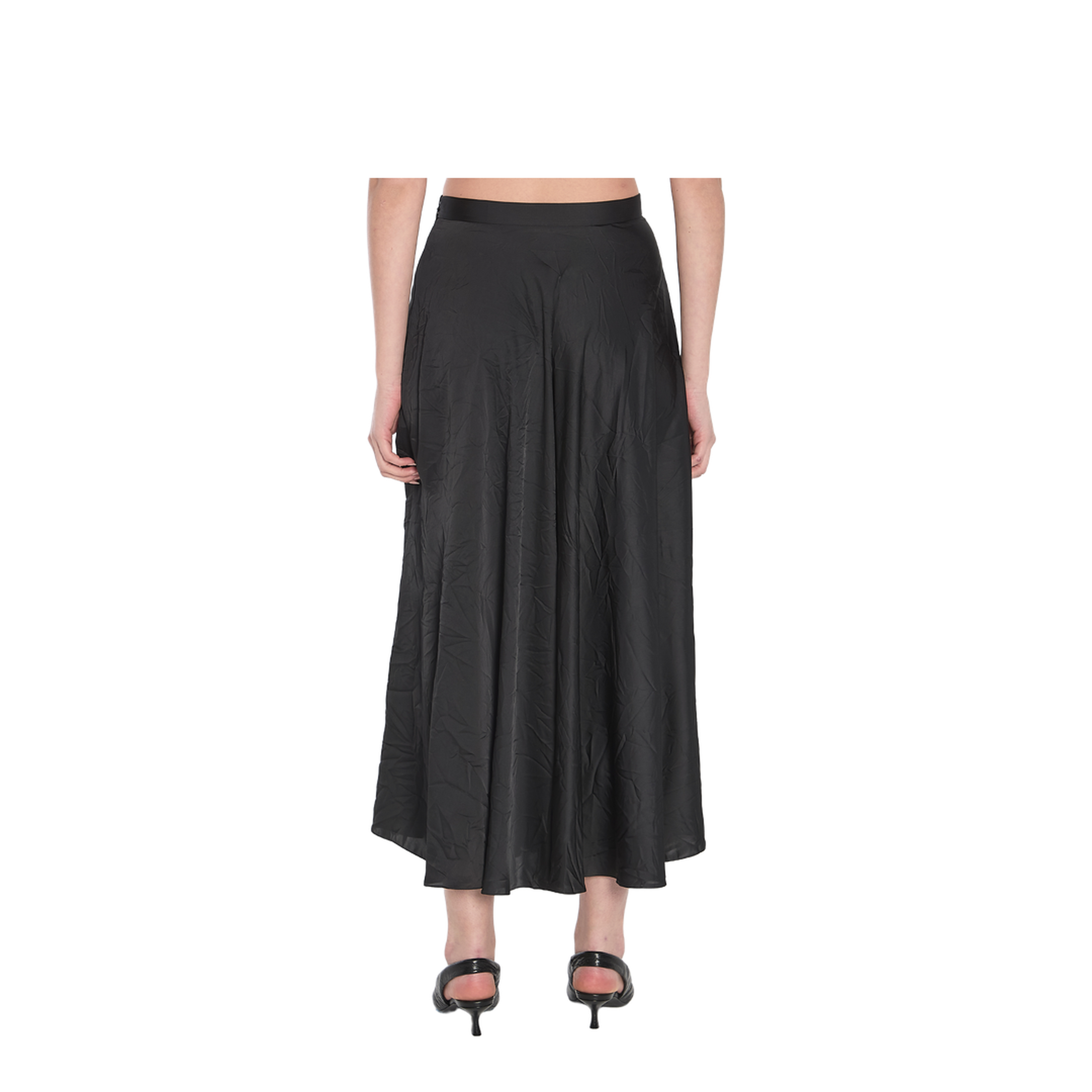 Satin Asymmetric Draped Skirt - Image 4