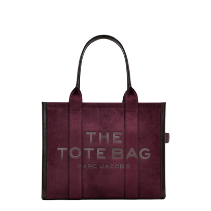 The Large Tote Bag In Suede Dark Plum - Image 1
