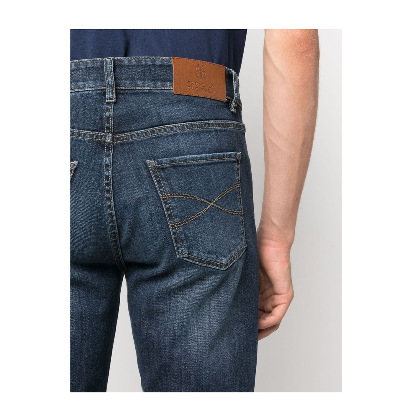 Logo Embroidery Stretch Jeans - Image 3