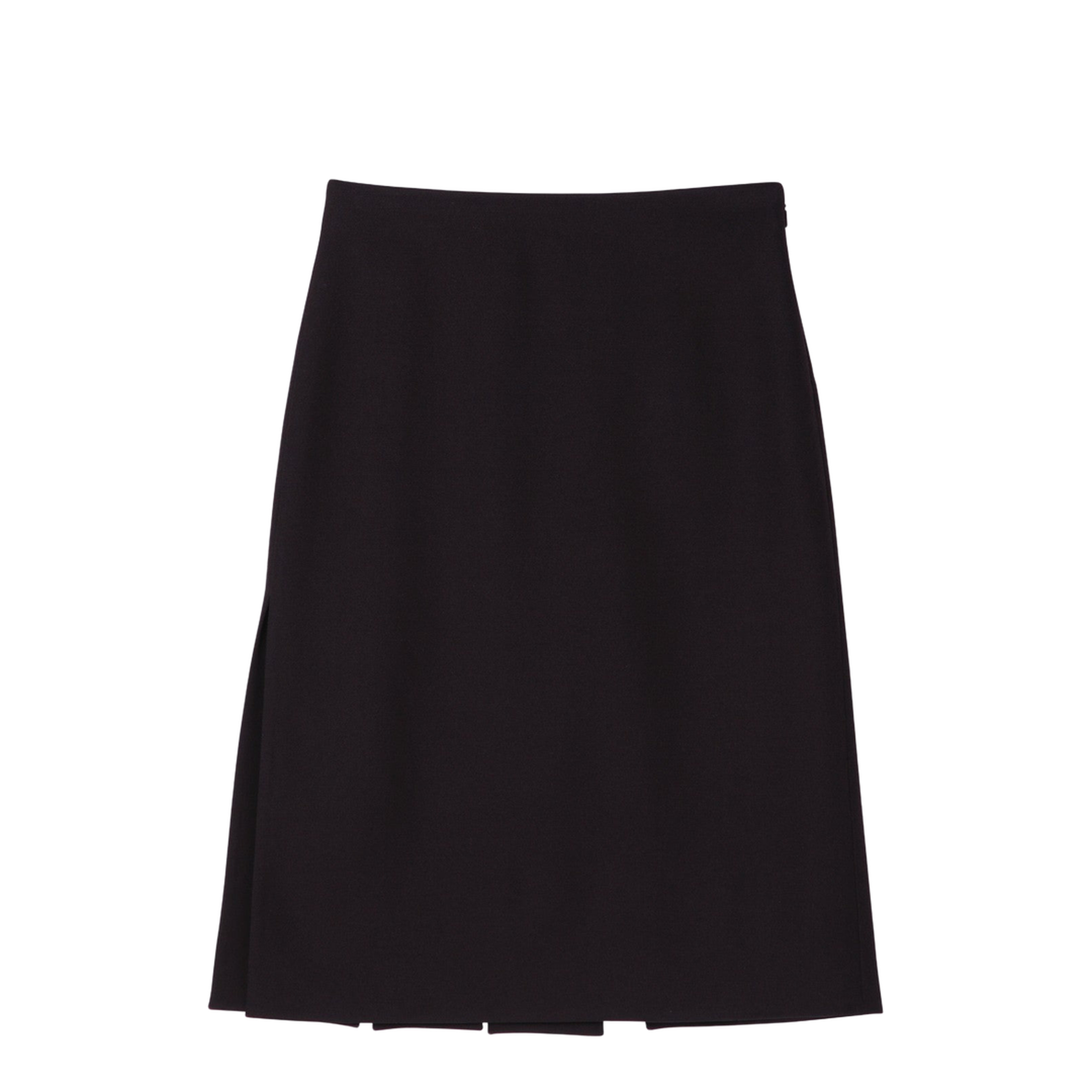 Burgundy Grain de Poudre Wool Skirt - Image 1