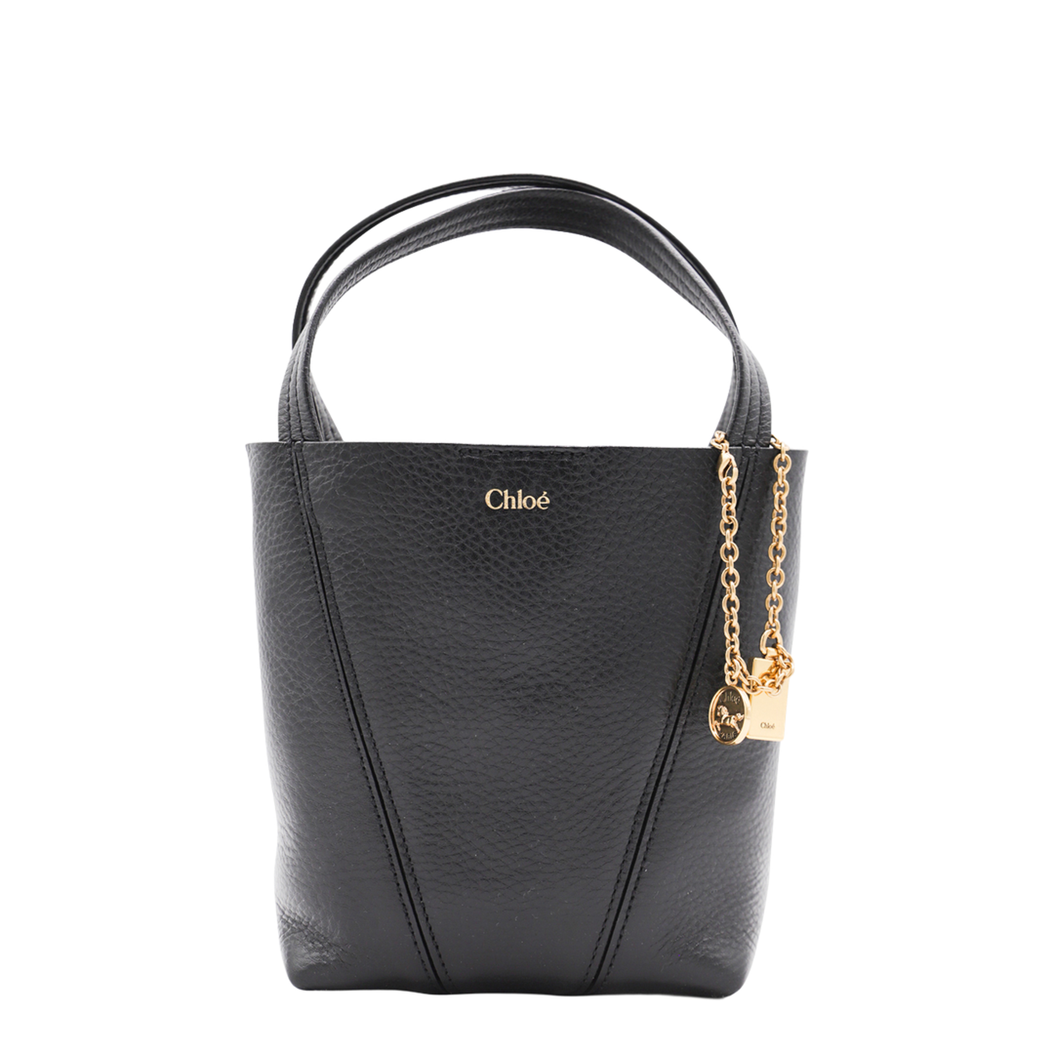 Small Spin Tote Bag in Grained Leather - Image 1