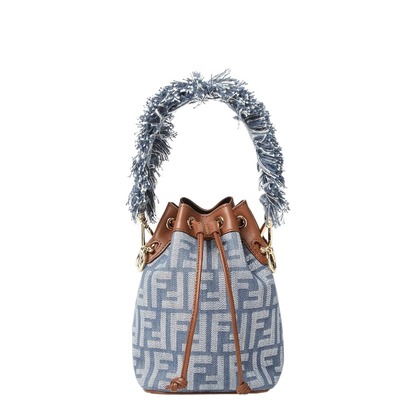 Mon Tresor Denim Bucket Bags - Blue - Image 1