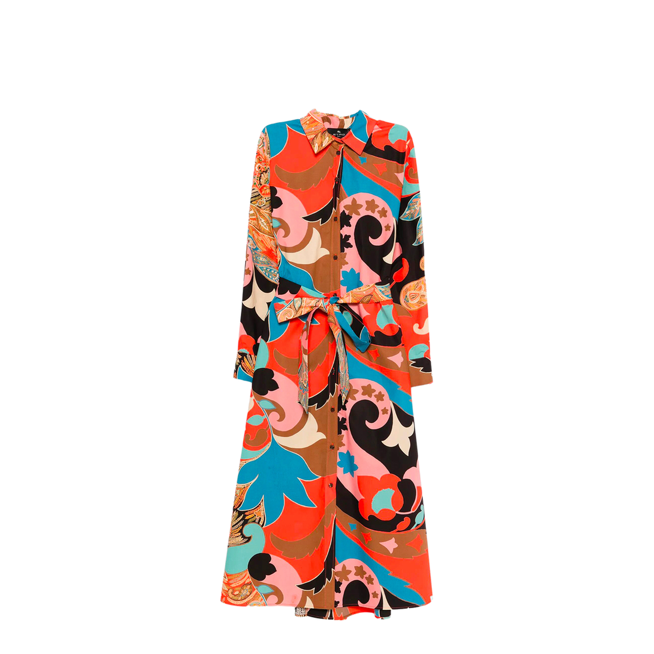 MIDI DRESS WITH BELT - Image 1