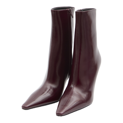 Ashley Booties in Smooth Leather in Bordeaux - Image 2