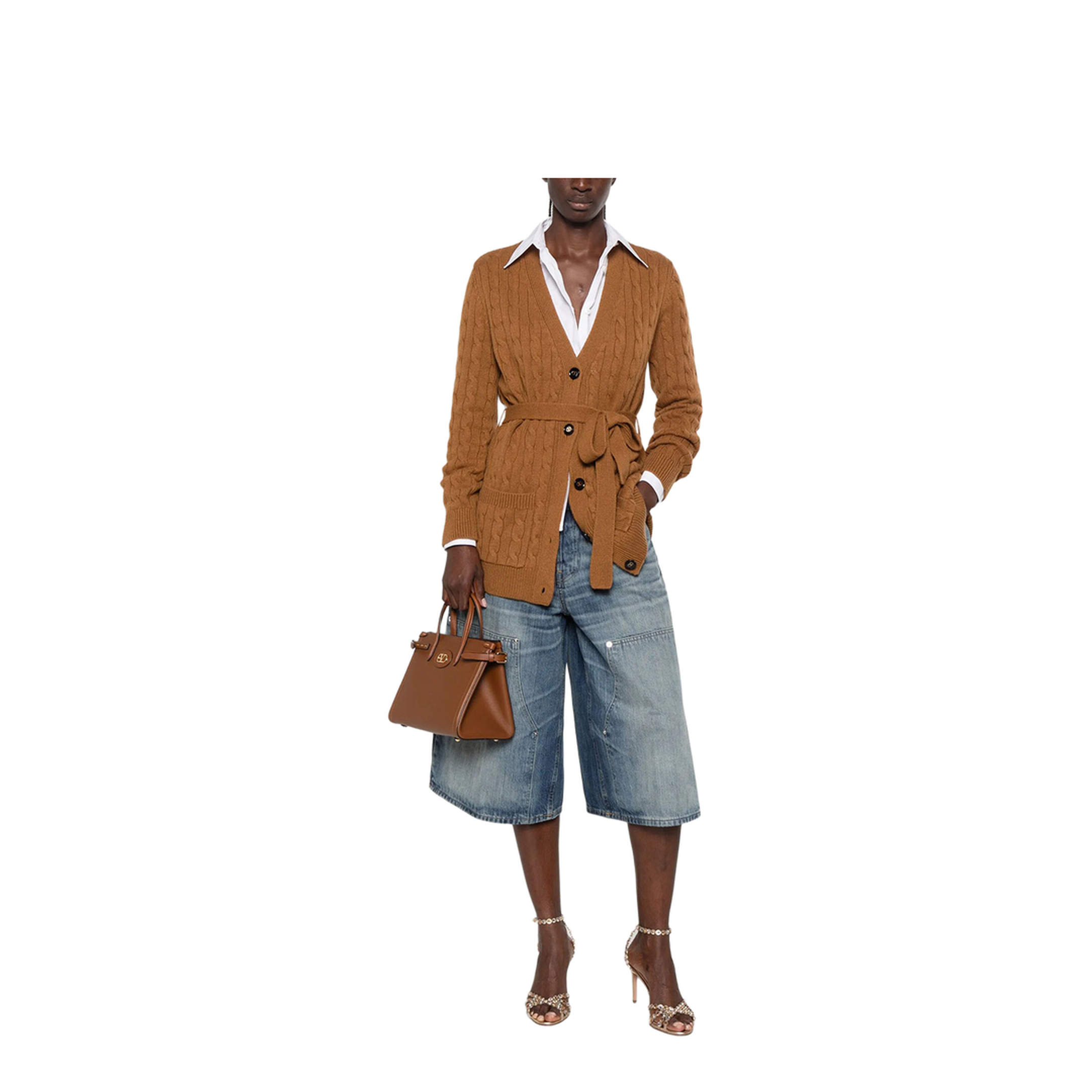 Cable-Knit Belted Cashmere Cardigan - Image 2