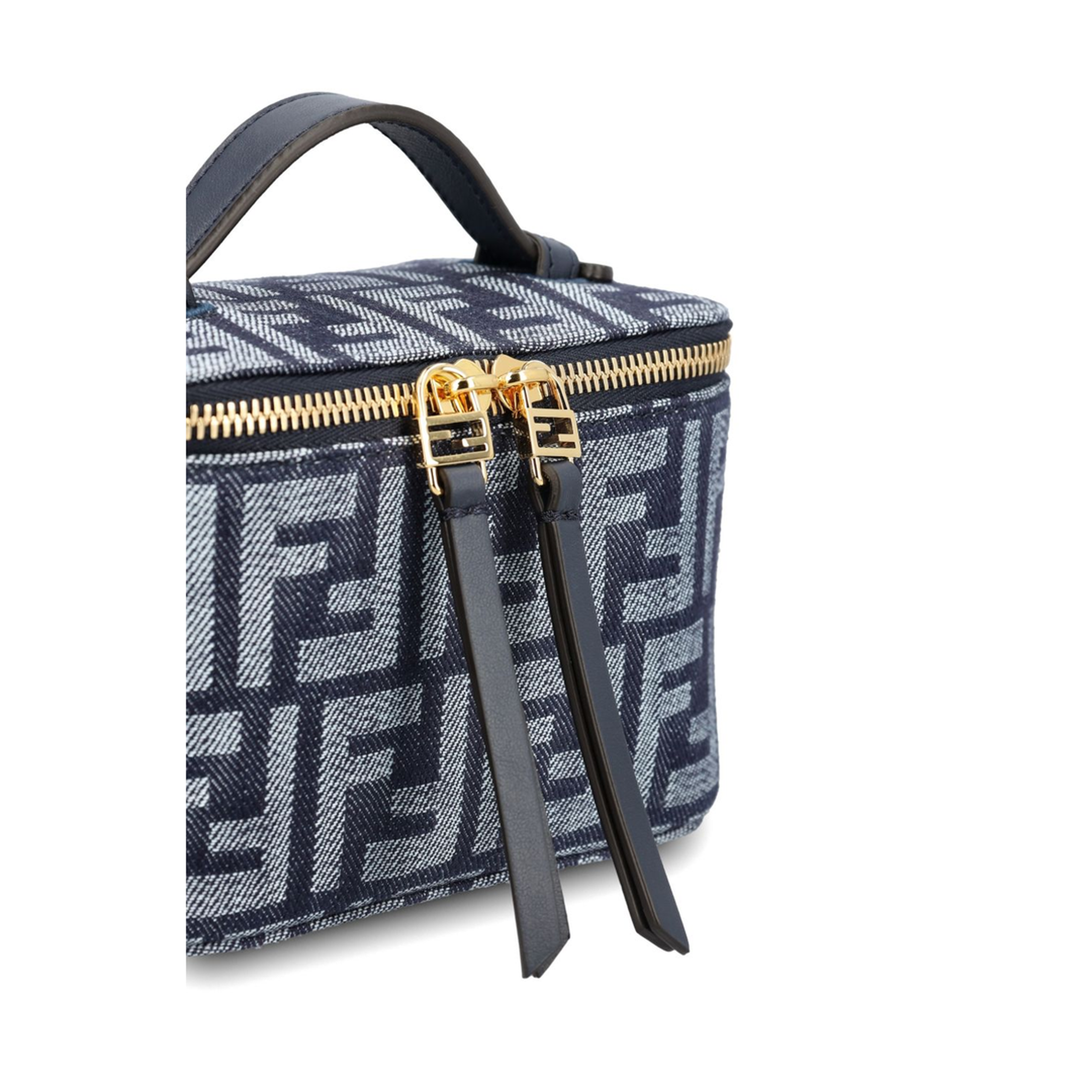 Vanity Mini Denim-Effect FF Jacquard Mini Bag - Dark Blue - Image 3