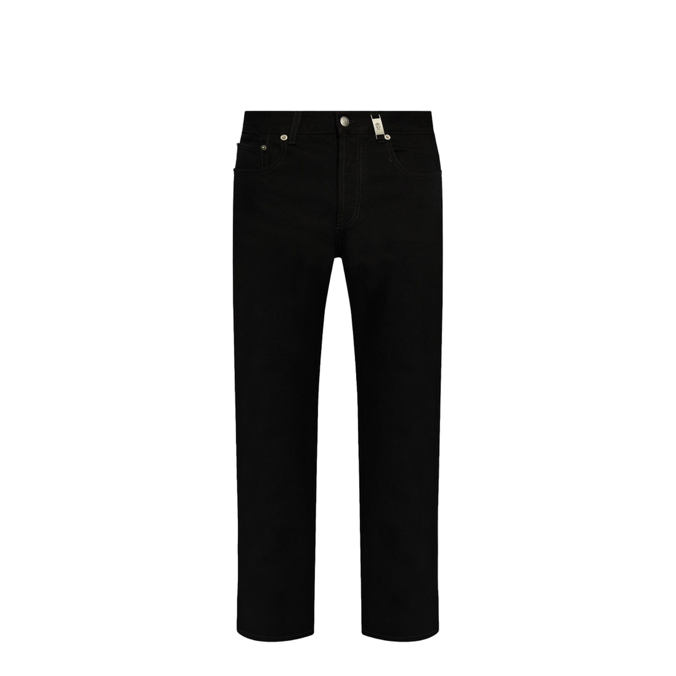 Black Straight Leg Denim Jeans - Image 1