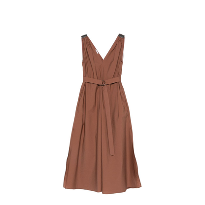 Cotton Long Dress Brown - Image 1