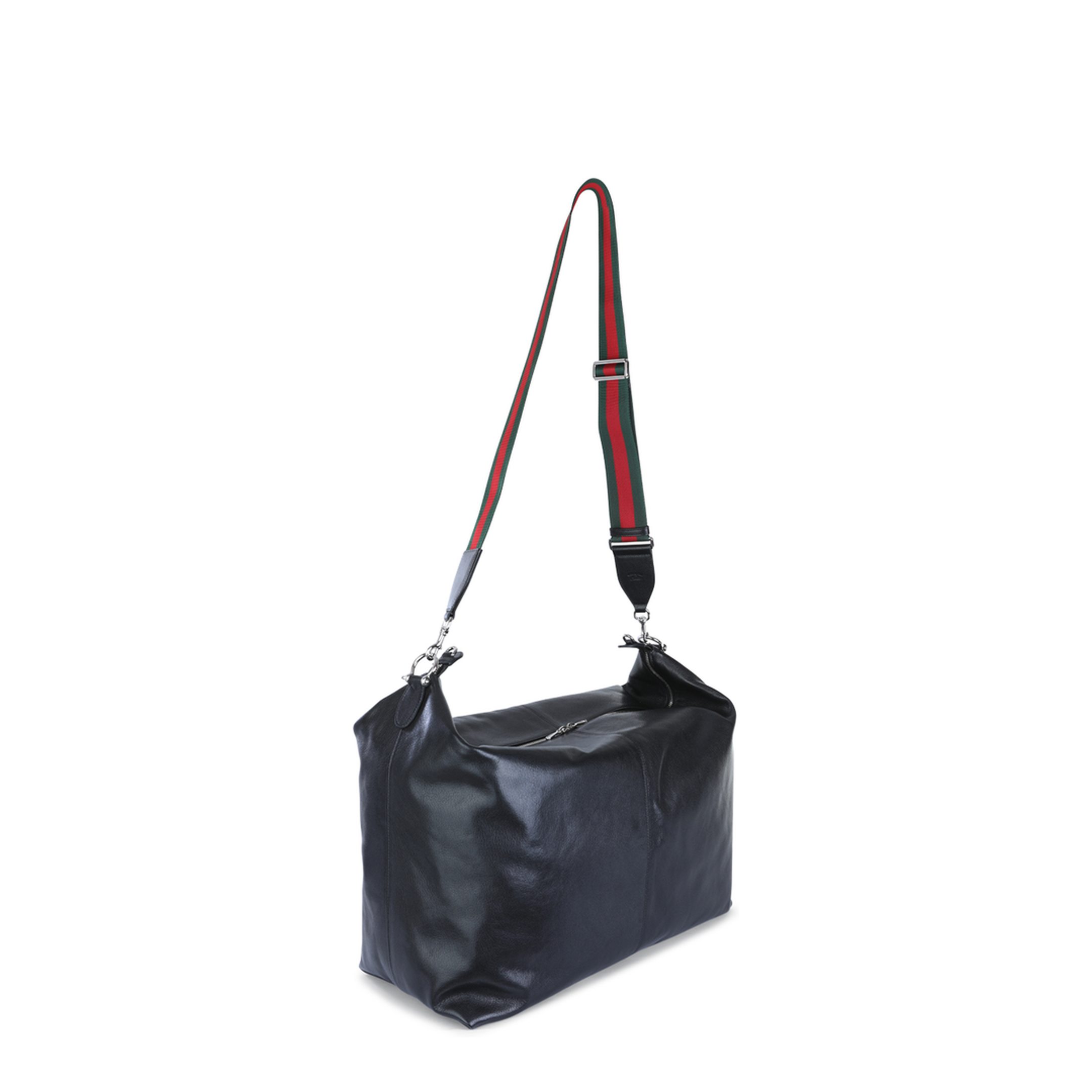 Brera Large Soft Grainy Leather Crossbody Bag - Black - Image 3