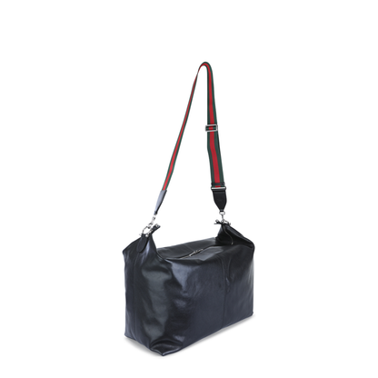 Brera Large Soft Grainy Leather Crossbody Bag - Black - Image 3