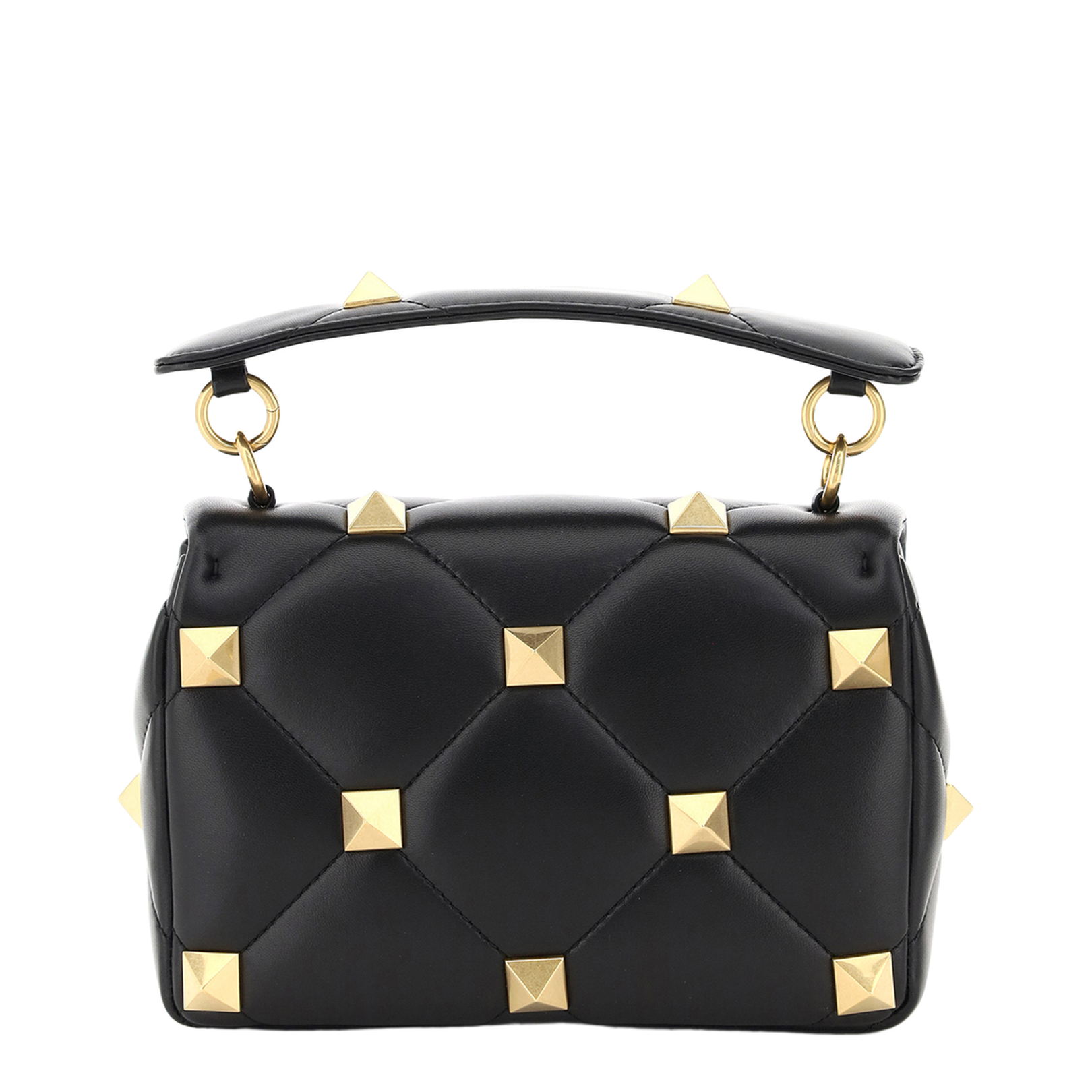 Garavani Black Nappa Leather Medium Roman Stud Handbag - Image 5