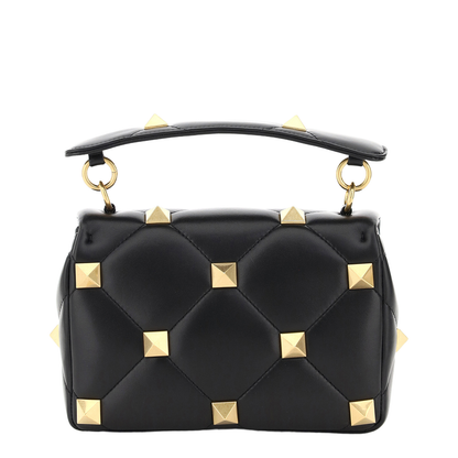 Garavani Black Nappa Leather Medium Roman Stud Handbag - Image 5